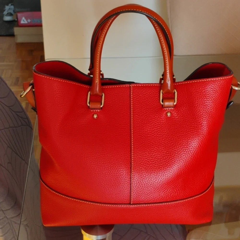 Dooney & Bourke  Red Leather Tote - Picture 2 of 7